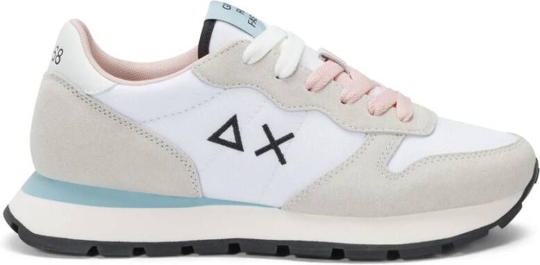 Sun68 Witte Leren en Stoffen Casual Sneaker