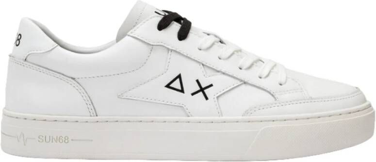 Sun68 Tennis Skate Sneakers Wit Leer White Heren