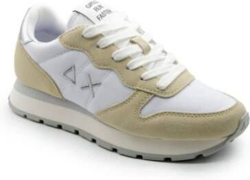 Sun68 Witte Leren Sneakers Ally Gold Silver White Dames