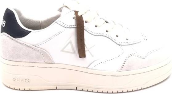 Sun68 Witte leren sneakers Blauwe hiel