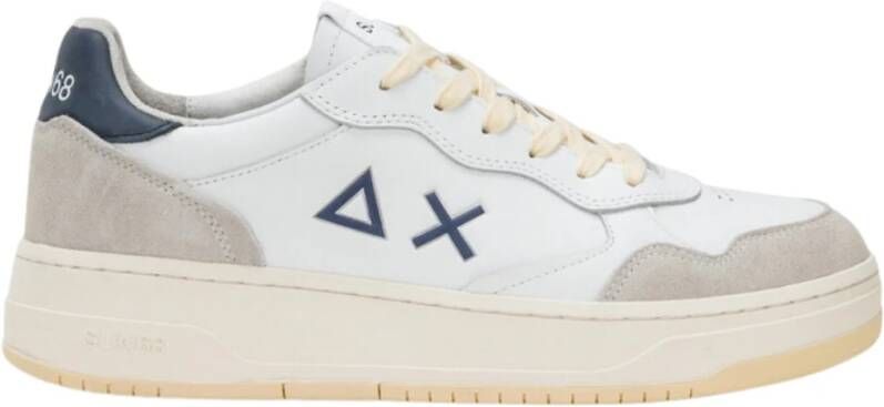 Sun68 Witte leren sneakers Big Basket stijl White Heren