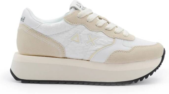 Sun68 Witte Suède en Stoffen Sneakers