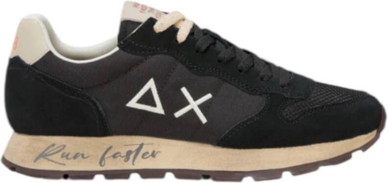 Sun68 Vintage Zwarte Sneakers Honingraat Neus Black Heren