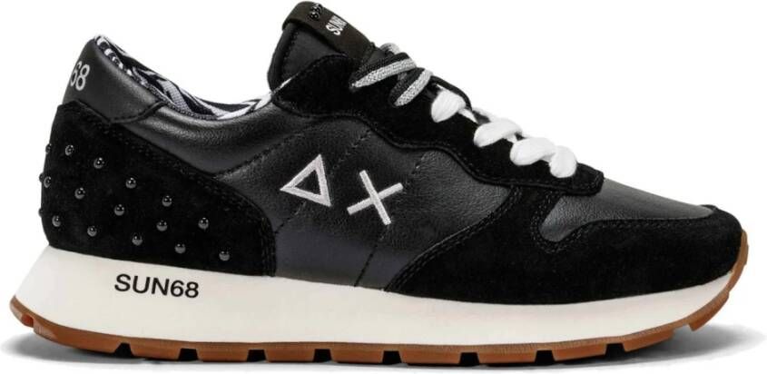 Sun68 Zwarte Leren Suede Ally Studs Hardloopschoen Black Dames - Foto 2