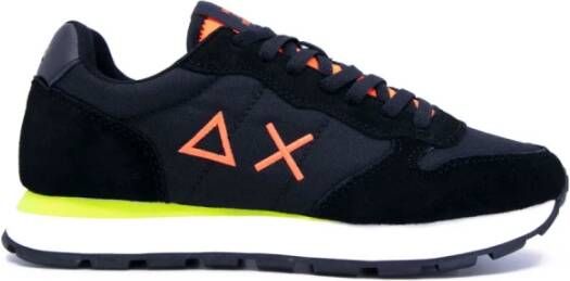 Sun68 Fluo Solid Sneaker Zwart Suède Nylon Black Heren