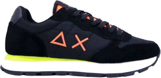 Sun68 Fluo Solid Sneaker Zwart Suède Nylon Black Heren