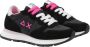 Sun68 Zwarte Suède Sneakers met Dubbele Roze Veters - Thumbnail 1