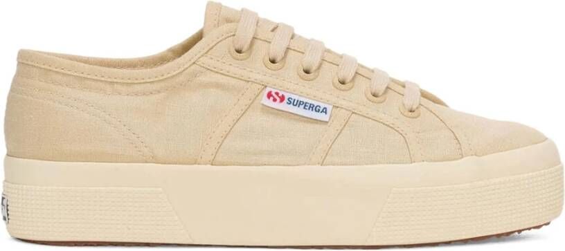 Superga Beige Off White Platform Linnen Schoenen - Foto 2