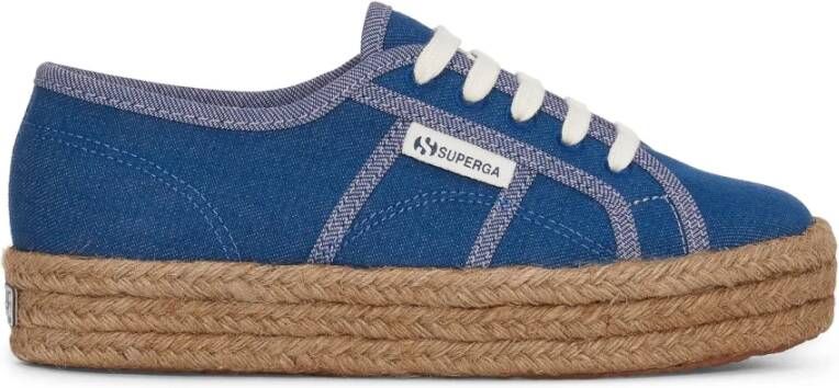 Superga Blauwe Sneakers 2730 Rope Model Blue Dames