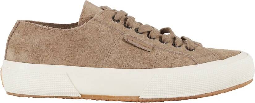 Superga Bruine Suede Sneaker met Ronde Neus