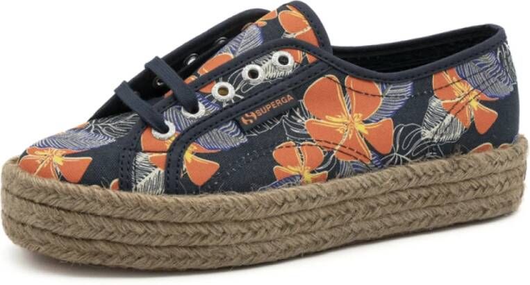 Superga Dames Blauw Marine Oranje Sneakers Multicolor Dames