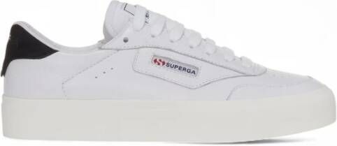 Superga Leren Veters Rubberen Zool Rechtbank Schoenen