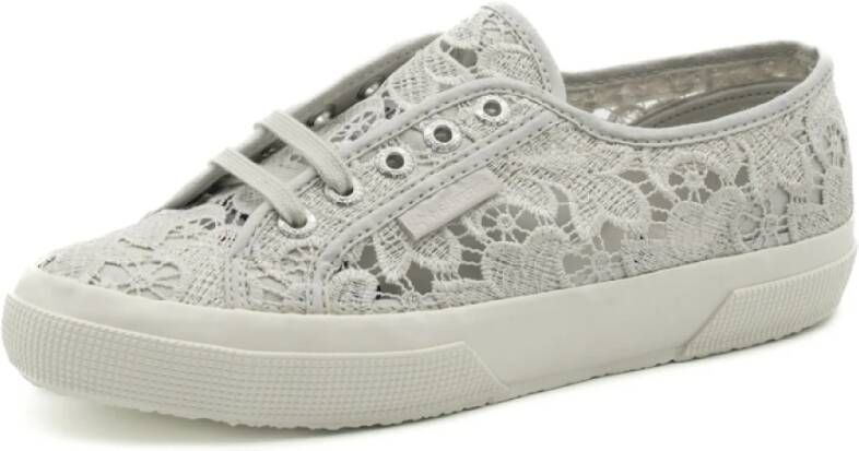 Superga Macrame Grijs Zilver Ivoor Sneakers Gray Dames