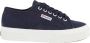 Superga Navy Blauw Platform Canvas Sneakers - Thumbnail 1