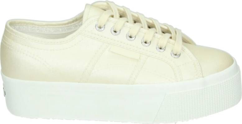 Superga 2790 Platform White-Pink Fuchsia FW Sneakers Adult Wit Adult Wit