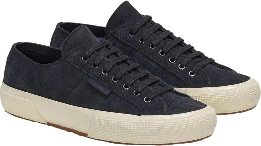 Superga Blauwe Suède Sneakers Navy-Off White