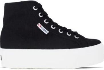 Superga 2705 Hi Top plateau sneakers zwart