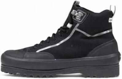 Superga Zwarte Veterschoenen met Rubberen Zool Black Dames