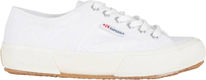 Superga Witte Katoenen Veterschoenen