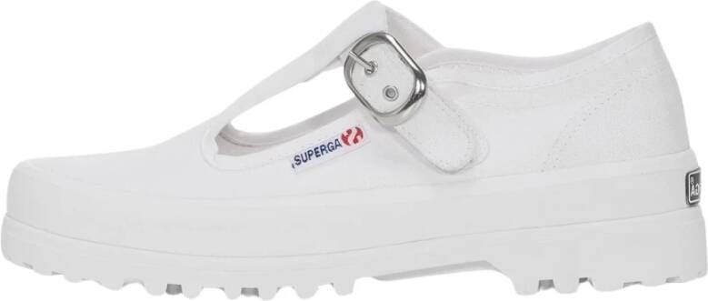 Superga Witte Mary Jane Sneakers met dikke zool