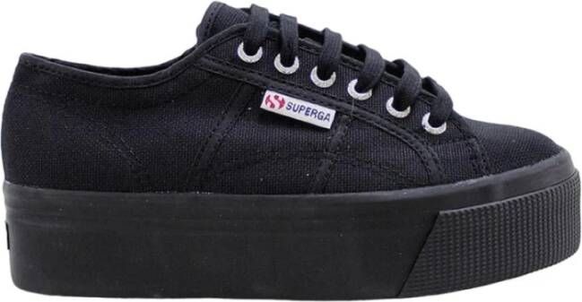 Superga Zwarte casual damessneakers an textiel Black Dames