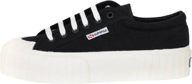 Superga Zwarte casual sneakers voor vrouwen Zwart Dames