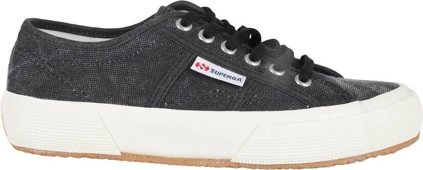 Superga Zwarte Gewassen Katoenen Sneakers 2750