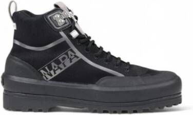 Superga Zwarte Veterschoenen met Rubberen Zool Black Dames