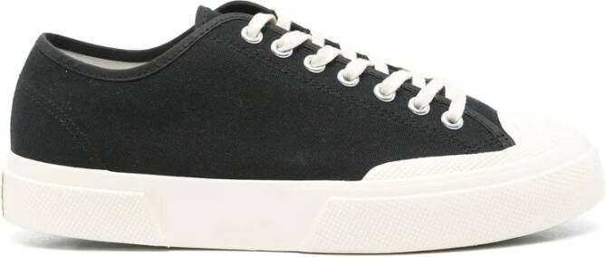 Superga Zwarte Veterschoenen met Flatformzool