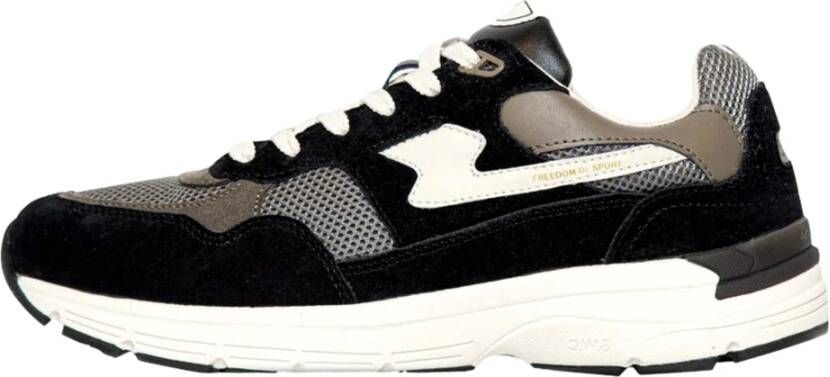 S.w.c. Stepney Workers Club Amiel S-Strike Suede Mix Sneakers Zwart Heren