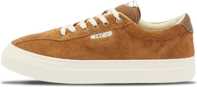 S.w.c. Stepney Workers Club Bruine Suède Cup Sneakers Geo-Merged Afwerking