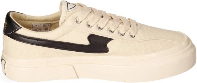 S.w.c. Stepney Workers Club Canvas Sneaker met Handshake Labelpatch Beige Heren