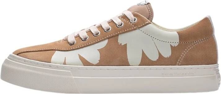 S.w.c. Stepney Workers Club Suède Sneaker met Handdruksymbool Beige