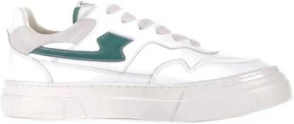 S.w.c. Stepney Workers Club Stepney Workers Club Pearl Strike Leather Sneakers White Green Beige Heren