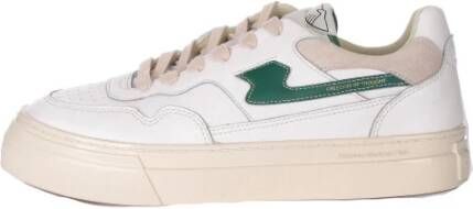 S.w.c. Stepney Workers Club Stepney Workers Club Pearl Strike Leather Sneakers White Green Beige