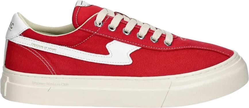 S.W.C. Stepney Workers Club Rode Canvas Sneakers Minimalistische Stijl