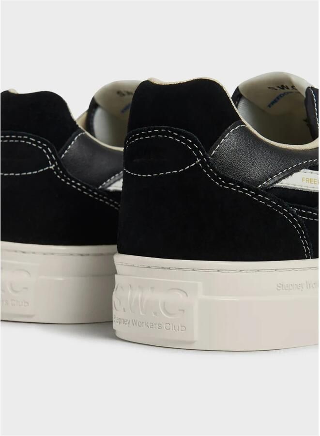 S.w.c. Stepney Workers Club Stepney Workers Club Pearl Strike suede sneakers Black white Black Heren - Foto 2