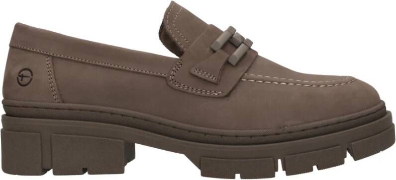 tamaris Beige Leren Instapper Beige Dames