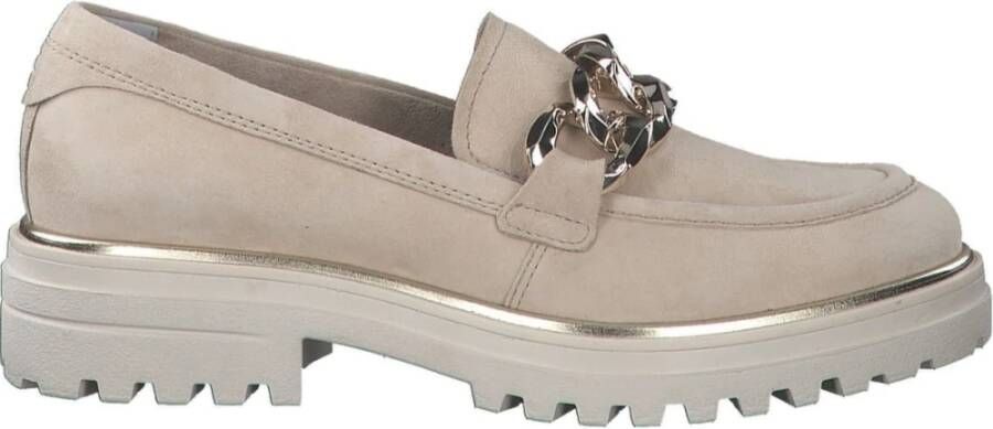 tamaris Beige Leren Loafers Beige Dames