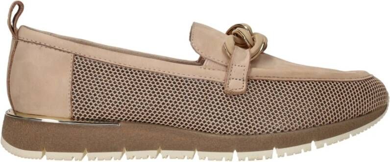 Tamaris Beige leren loafers met verharde hiel Beige Dames