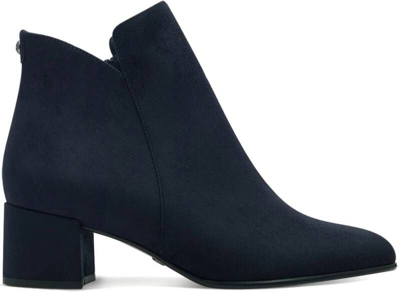 tamaris Blauwe Enkellaarsjes met Blokhak Blue Dames
