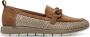 Tamaris Bruin leren mocassins met kettingdetail - Thumbnail 3