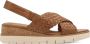 Tamaris Bruine Leren Sleehak Sandalen met Geweven Design - Thumbnail 2