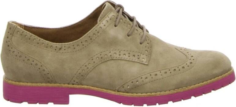 Tamaris Casual veterschoenen voor dames in middengrijs