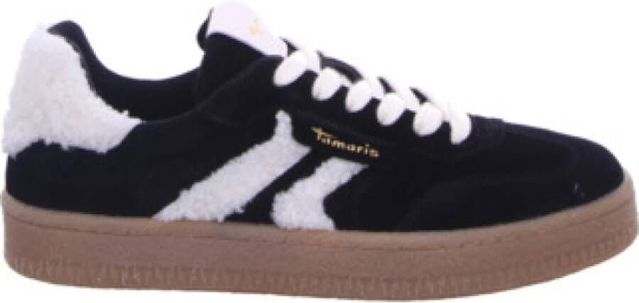 Tamaris leren damestrainers 1-23723-44 083 Lage damesschoen M2372344 Zwart - Foto 3