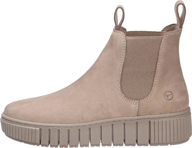 Tamaris dames Chelsea-laars 1-25403-43 341 leren enkellaarsjes M2540343 taupe - Foto 3