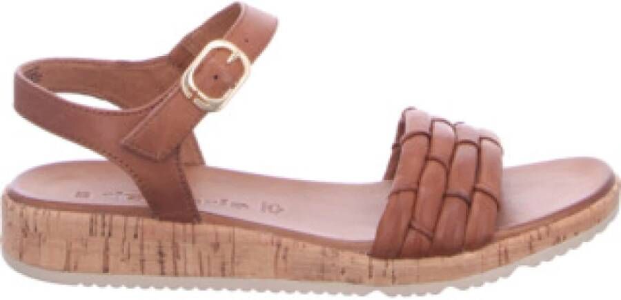 Tamaris Comfort Veterschoenen voor dames in cognac
