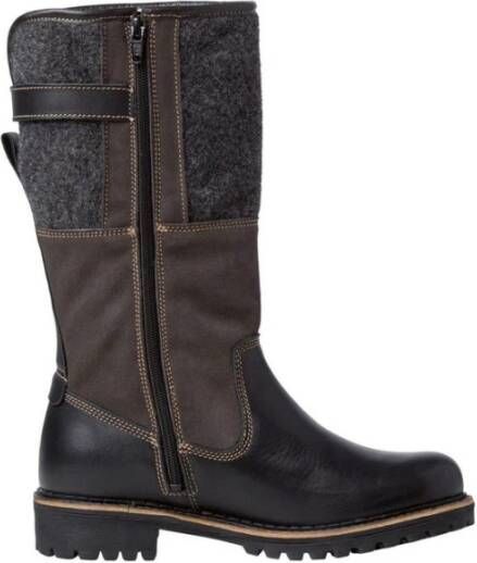 Tamaris dameslaarzen 1-26432-41 098 leer textiel gevoerd zwart - Foto 4