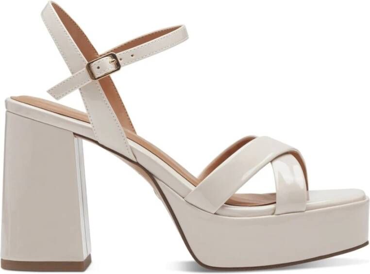 tamaris Elegante Beige Platte Sandalen Beige Dames