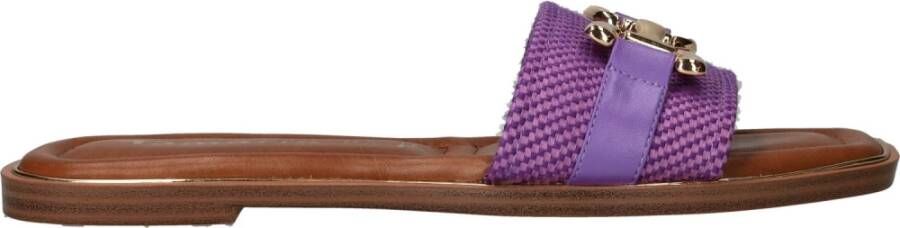 tamaris Elegante paarse slipper met gouden ketting Purple Dames